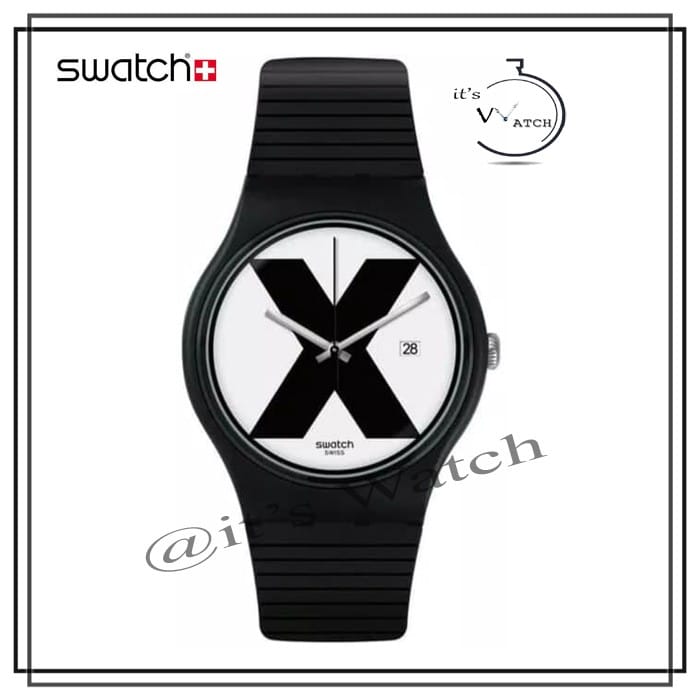 Swatch SUOB402 XX-RATED BLACK - Black Rubber Men's Watch | Indo4ward