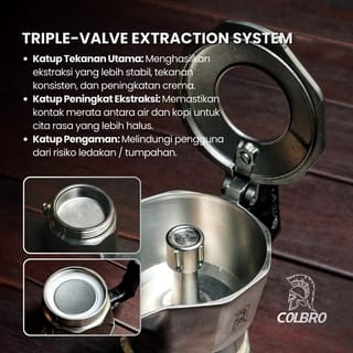 COLBRO MOCHA POT 3 CUP COFFEE ESPRESSO MAKER STAINLESS STEEL SET with ...