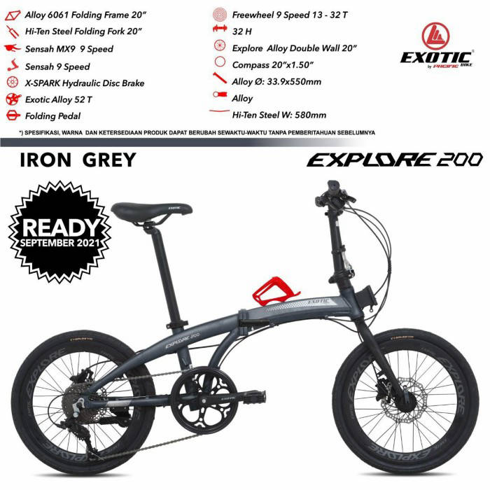 EXOTIC EXPLORE 200 20 inch Folding Bike Pacific Alloy Adult Teen