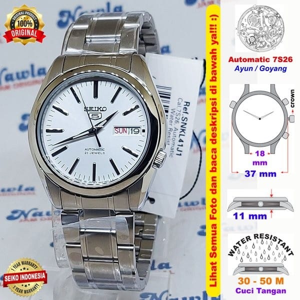 Seiko 5 SNKL41J1 White Dial Men s Watch SNKL41 Indo4ward