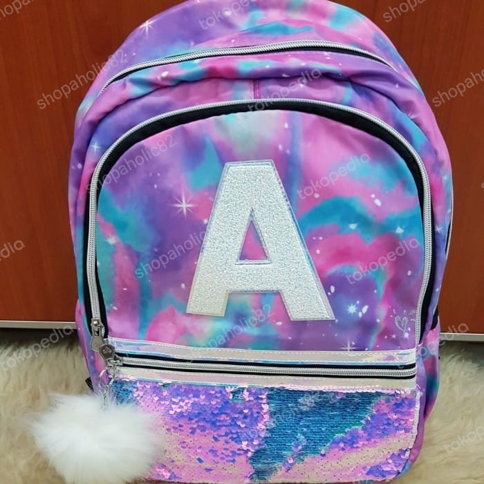 Original Justice Backpack Backpack initials A tie dye purple galaxy Indo4ward