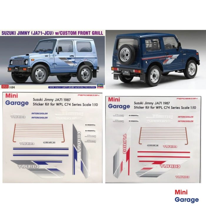 WPL C74 Suzuki Jimny 1/10 scale RC Kit Sticker - JA71 Blue | Indo4ward