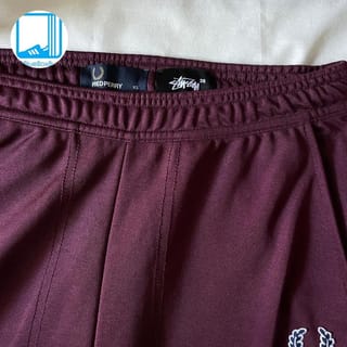 STUSSY / FRED PERRY XL バーガンディ ジャージパンツ Stussy x Fred