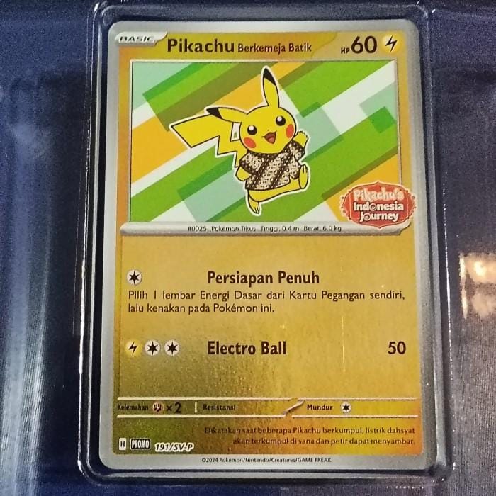 PSA9 バティックシャツ　ピカチュウ 191/SV-P foil Pikachu Berkemeja Batik HOLO FOIL + Keychain Indonesia