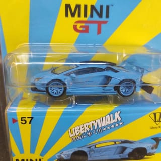 Mini GT 57 CHASE LB Works Lamborghini Aventador Light Blue | Indo4ward