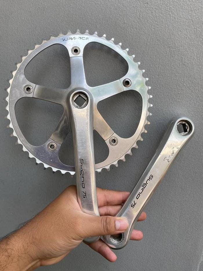 Crankset Sugino 75 165 mm & Chainring Dura Ace NJS 50T BCD 144