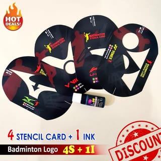 black Logo - Badminton Card Stencil/ Racket Logo/ Racket Print/ Malt ...