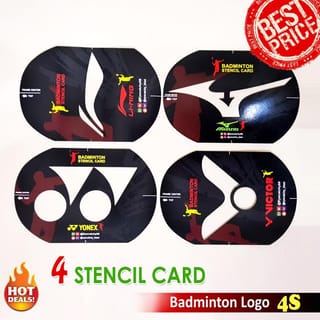 black Logo - Badminton Card Stencil/ Racket Logo/ Racket Print/ Malt ...