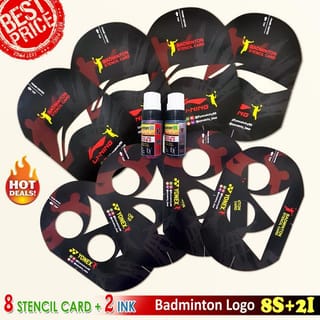 black Logo - Badminton Card Stencil/ Racket Logo/ Racket Print/ Malt ...