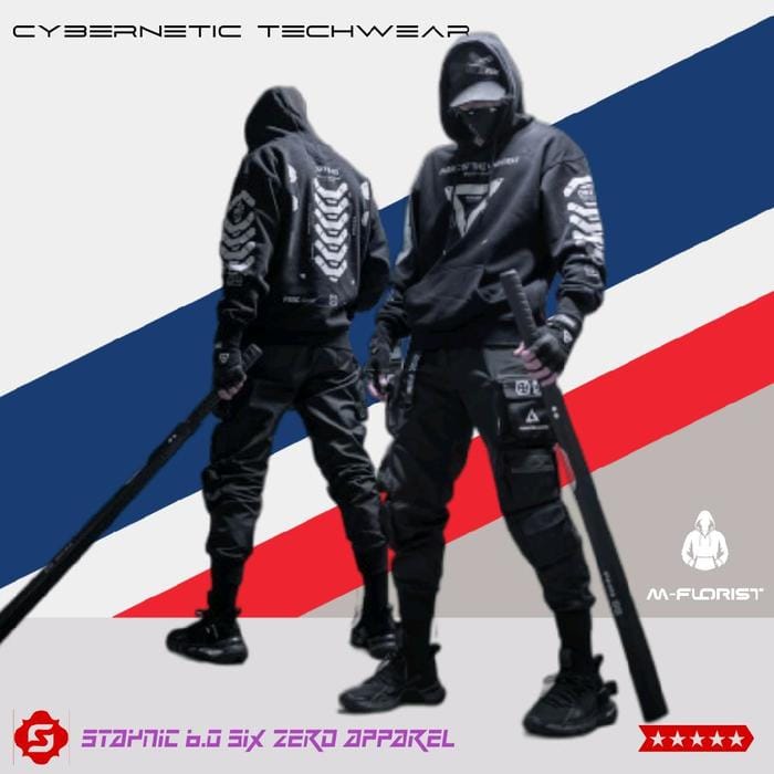 XYXIONGMAO Streetwear Hooded Black Jacket Techwear