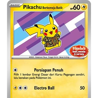 Pikachu batik promo Indonesia journey card pokemon - Flower