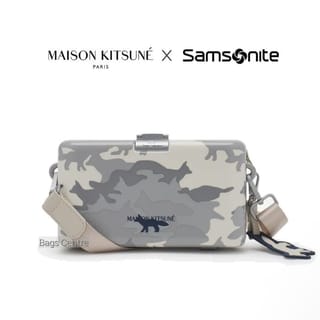Samsonite X Maison Kitsune Small Crossbody Bag Unisex - Camo White