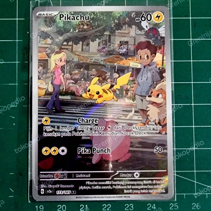 Pikachu AR 173/165 SV2a Pokémon Card 151 - Japanese Full Art Holo