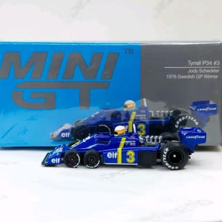 Mini GT Tyrrell P34 #3 Jody Scheckter 1976 Swedish GP Winner