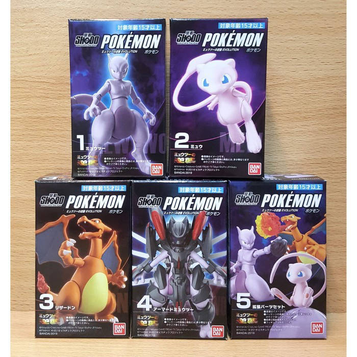 Pokemon Shodo - Kit Mew, Mewtwo e Charizard - Bandai em Promoção