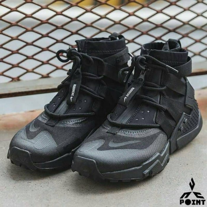 NIKE HUARACHE GRIPP TRIPLE BLACK GS4083 ORIGINAL PREMIUM 45 Indo4ward