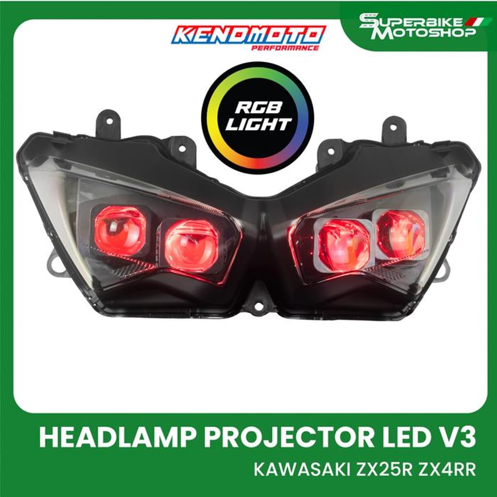 KENDMOTO Headlamp Projector LED Kawasaki ZX25R ZX4RR ZX6R Ninja