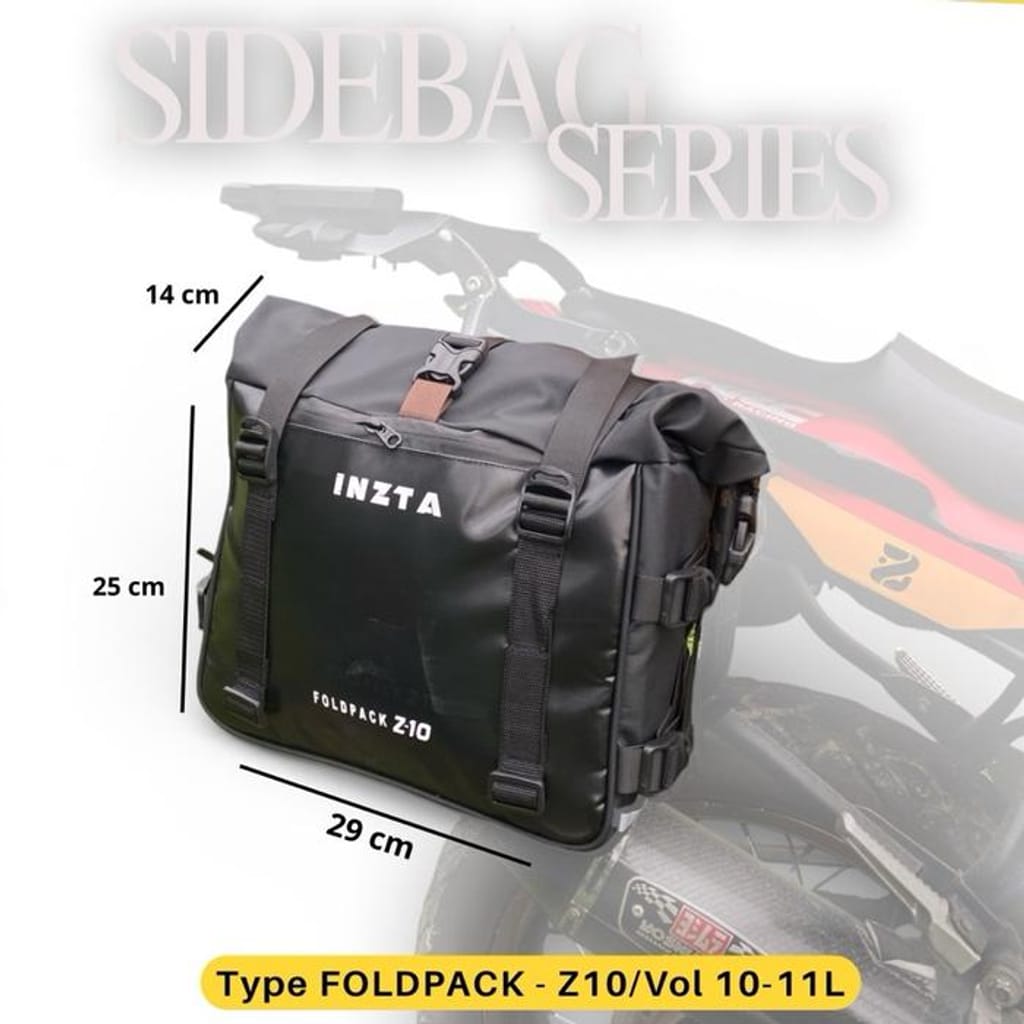 Sidebag inzta foldpack Z10, motorcycle bag | Indo4ward