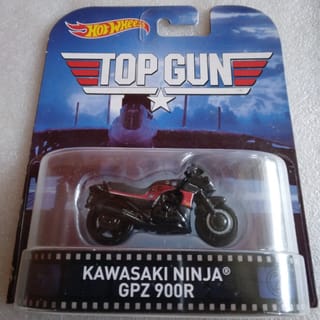 Hot Wheels Premium Kawasaki Ninja GPZ 900R. Card Top Gun Series