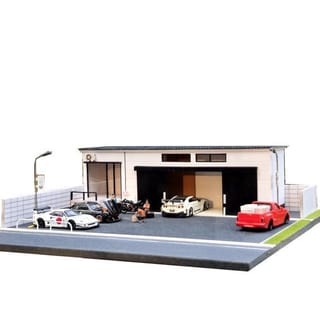 Diorama Garage 1/64 Asphalt - Orange, without lights | Indo4ward