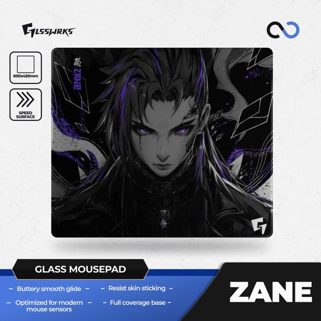 GLS SHARKS ZANE マウスパッド GLSSWRKS Hana Glass Mousepad - Lethal Gaming Gear